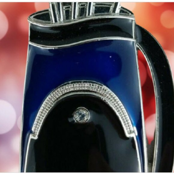 Golf Clubs Harvey Lewis Navy Blue Silver Hanging Christmas tree Ornament - Picture 3 of 5